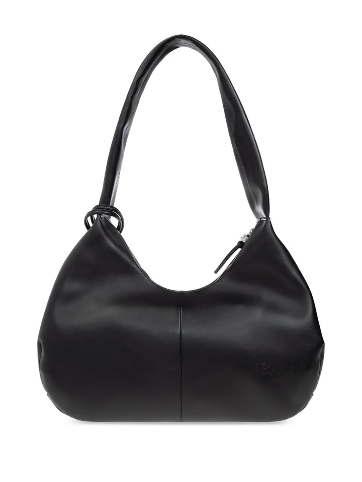 Ganni Tonal Logo Plaque Shoulder Bag — Same as shown — Size One Size — Back View