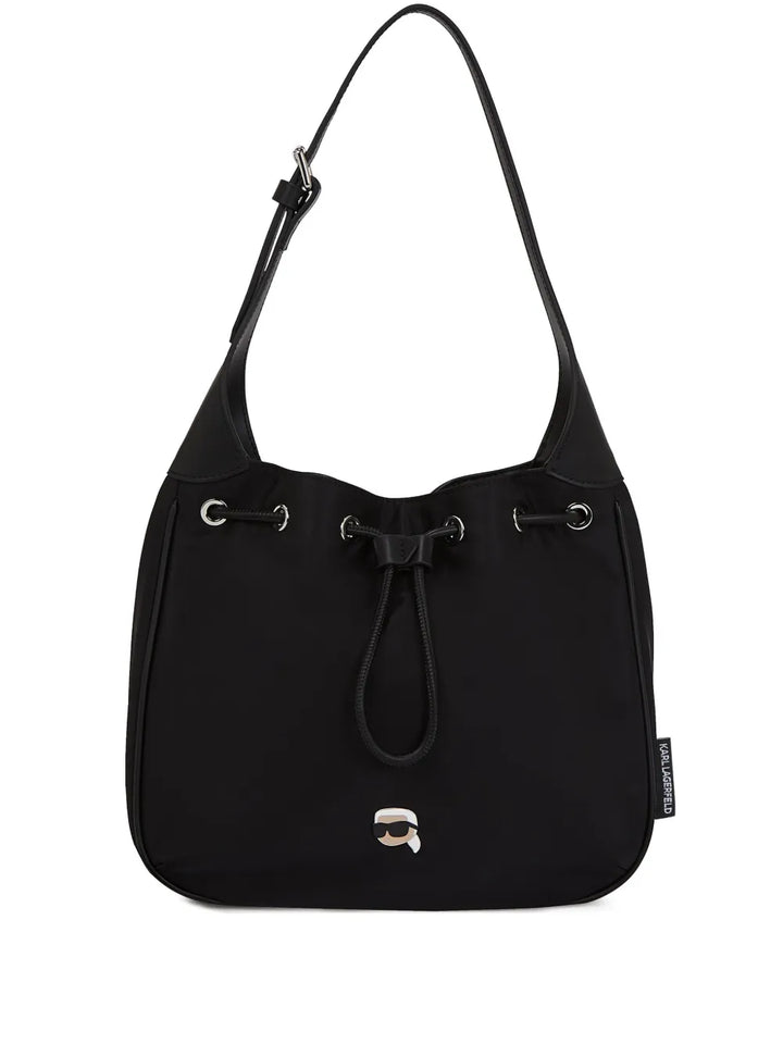 Karl Lagerfeld Ikon Drawstring Shoulder Bag — Same as shown — Size One Size — Front View