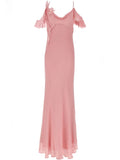 Self Portrait Georgette Flower Maxi Dress — Pink — Size XS — Front View