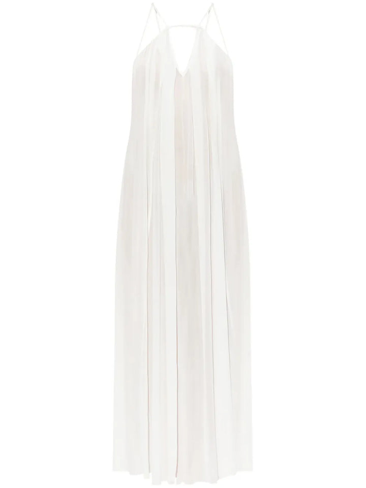 Cult Gaia Open Back Maxi Dress — White/ Red — Size XS — Front View