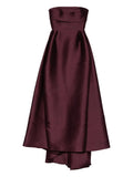 Solace London Tiffany Strapless Asymmetric Maxi Dress — Red — Size S — Front View