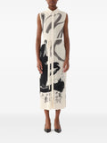 Jason Wu Collection Plisse Effect Midi Dress — White — Size XS — Front View