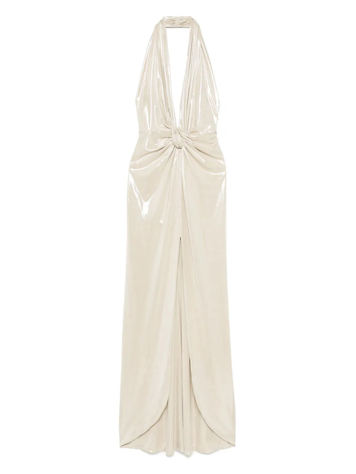 Nissa Cire Maxi Dress — Beige — Size S — Front View