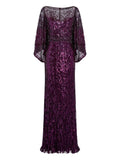 Jenny Packham Ines Sequin Embellished Maxi Dress — Purple — Size XS — Front View