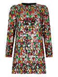 Valentino Garavani Sequin Pattern Mini Dress — Red — Size XS — Front View