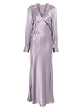 Christopher Esber Cross Cut Silk Maxi Dress — Purple — Size XS — Front View