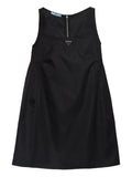 Prada Triangle Logo Mini Dress — Black — Size XS — Front View