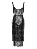 Alchemy Lace Midi Dress — Black — Size XS — Front View