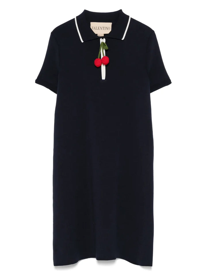 Valentino Garavani Polo Mini Dress — Blue/ Navy — Size XS — Front View