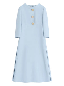 Valentino Garavani Crepe Couture Midi Dress — Blue — Size XS — Front View