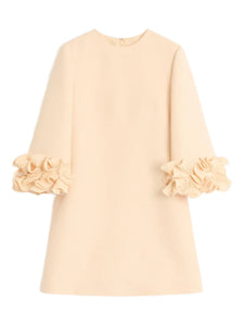 Valentino Garavani Crepe Couture Mini Dress — Beige — Size M — Front View