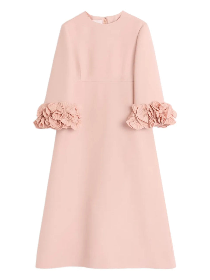 Valentino Garavani Midi Crepe Couture Midi Dress — Pink — Size XS — Front View