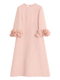 Valentino Garavani Midi Crepe Couture Midi Dress — Pink — Size XS — Front View
