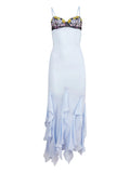 Fleur Du Mal Eden Dress — Blue — Size XS — Front View