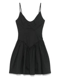 Staud Dena Mini Dress — Black — Size XS — Front View