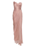 Iris Serban Gisselle Maxi Dress — Beige/ Red — Size XS — Front View