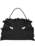 Ferragamo Large Hug Fringe Detail Shoulder Bag — Same as shown — Size One Size — Front View