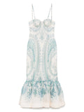 Zimmermann Illuminate Maxi Dress — Blue/ Red — Size XS — Front View
