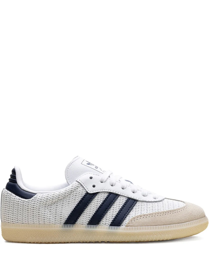 adidas Samba Knit White/Night Indigo Sneakers — White — Size US M 10.5 - US W 12 — Front View