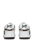A Bathing Ape?Sk8 Sta #2 Camouflage-Panel Sneakers — White — Size US M 3.5 - US W 5 — Back View
