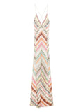 Missoni Zigzag Maxi Dress — Beige — Size XS — Front View