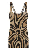 Pucci Marmo Print Square Neck Mini Dress — Black — Size XS — Front View