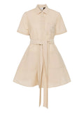 Loewe Anagram Motif Mini Dress — Beige — Size XS — Front View
