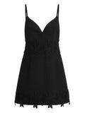 Dolce Gabbana Lace Detailing Mini Dress — Black — Size XS — Front View