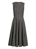 Dolce Gabbana Pleat Detail Midi Dress — Black — Size XS — Front View