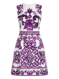 Dolce Gabbana Graphic Print Dress — White — Size S — Front View