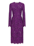 Dolce Gabbana Dna Cordonetto Lace Dress — Purple — Size XS — Front View