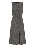 Dolce Gabbana Herringbone Sleeveless Midi Dress — Black — Size XS — Front View