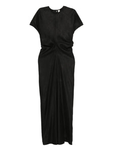 Toteme Slouch Waist Maxi Dress — Black/ Red — Size XS — Front View