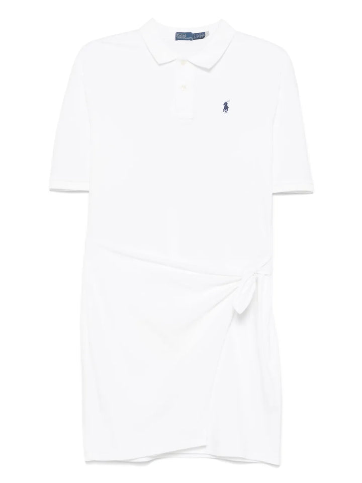 Polo Ralph Lauren Draped Panel Mini Dress — White — Size XS — Front View