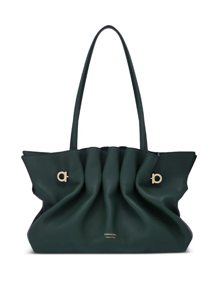 Ferragamo Soft Leather Shoulder Bag — Same as shown — Size One Size — Front View