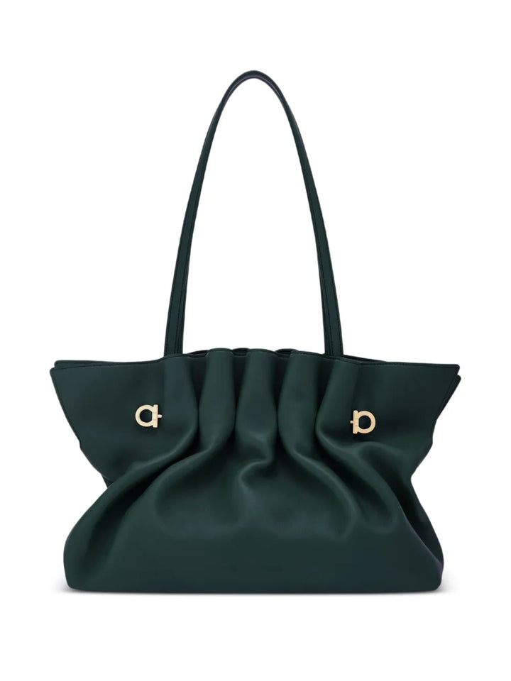 Ferragamo Soft Leather Shoulder Bag — Same as shown — Size One Size — Top View