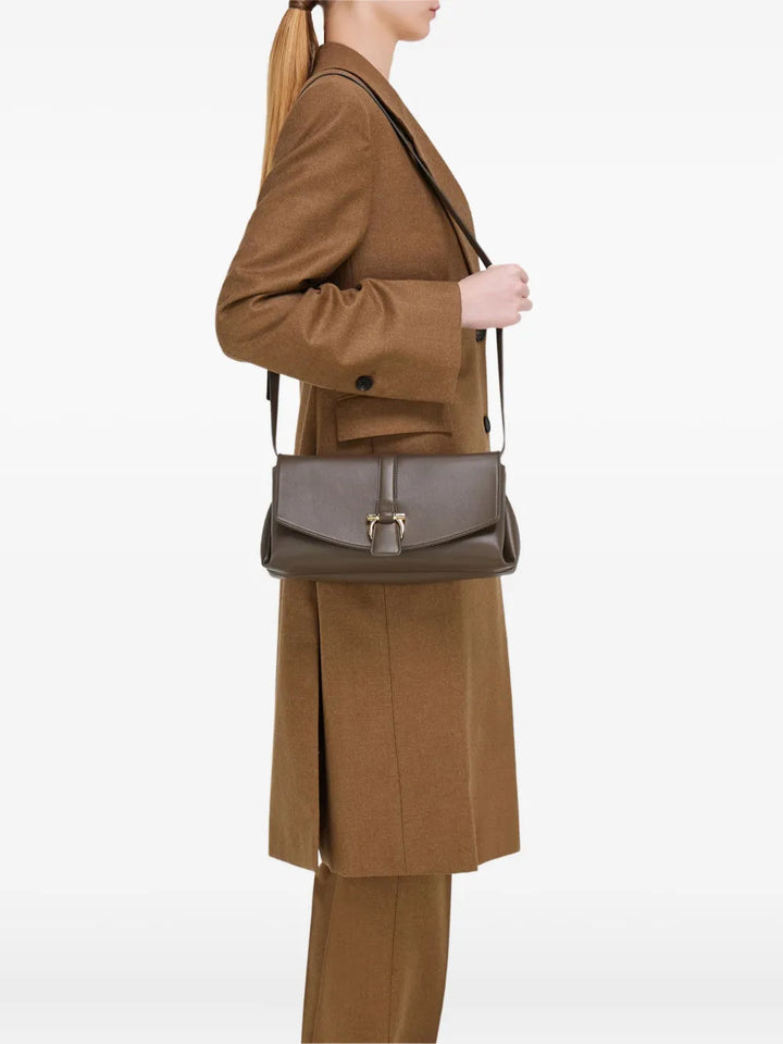 Ferragamo Leather Shoulder Bag — Same as shown — Size One Size — Back View