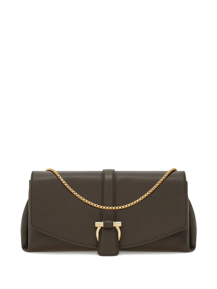 Ferragamo Leather Shoulder Bag — Same as shown — Size One Size — Front View
