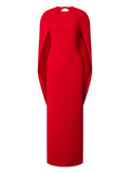 Alberta Ferretti Crepe Dress — Red — Size XS — Front View