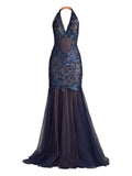 Tadashi Shoji Evaine Dress — Blue — Size XS — Front View