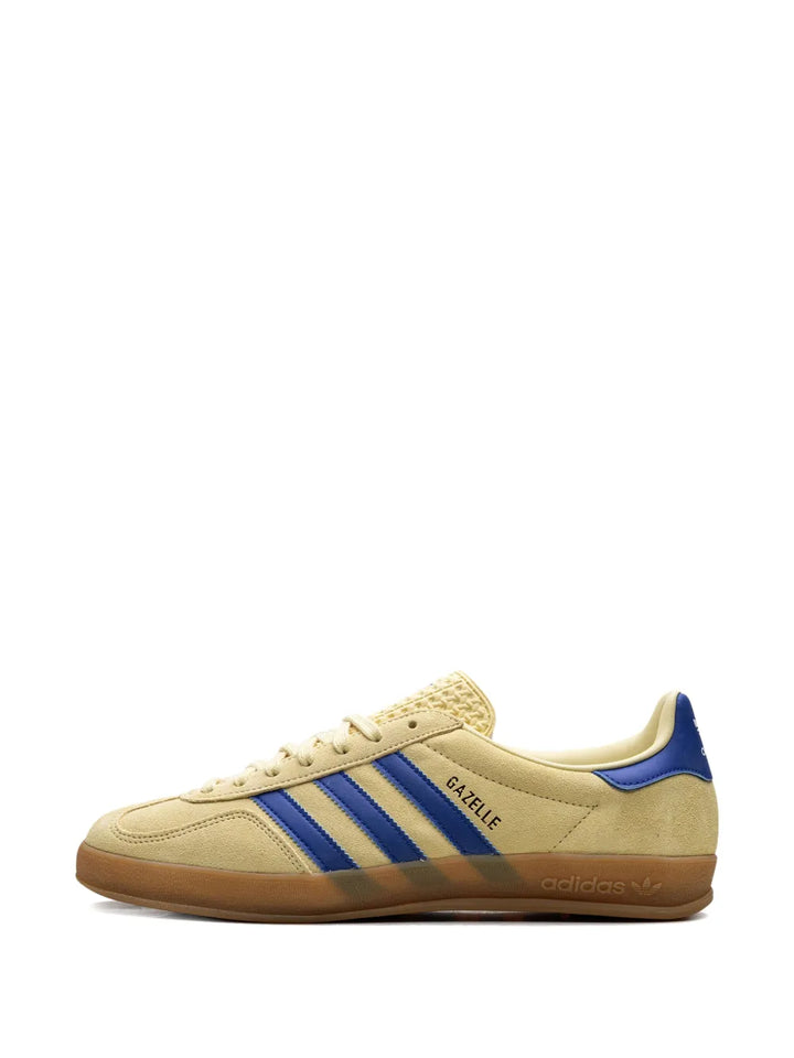 adidas Gazelle Indoor Powder Yellow/Royal Blu Sneakers — Light Beige — Size US M 5.5 - US W 7 — Detail View