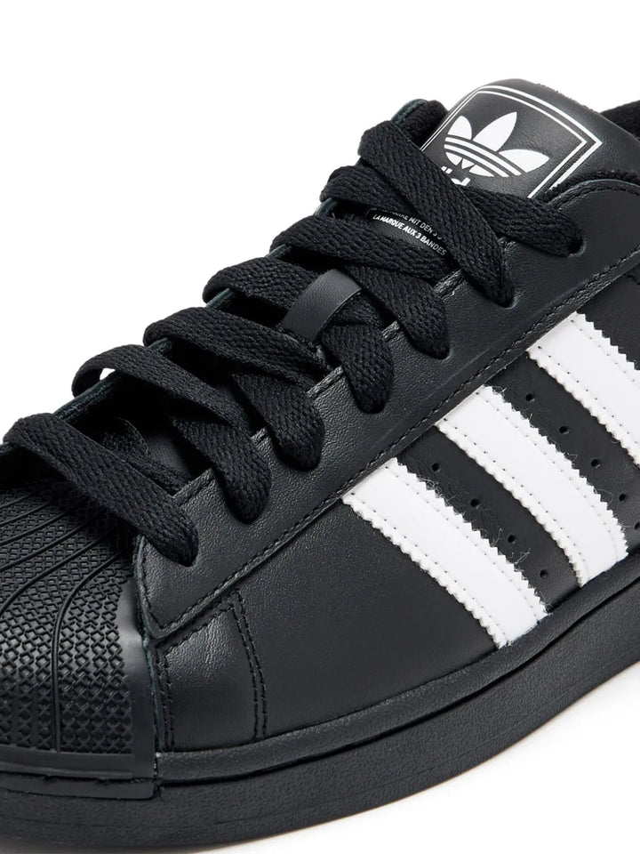 adidas Superstar 2 Core Black/Cloud White Sneakers — Black — Size US M 4 - US W 5.5 — Top View