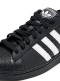 adidas Superstar 2 Core Black/Cloud White Sneakers — Black — Size US M 4 - US W 5.5 — Top View