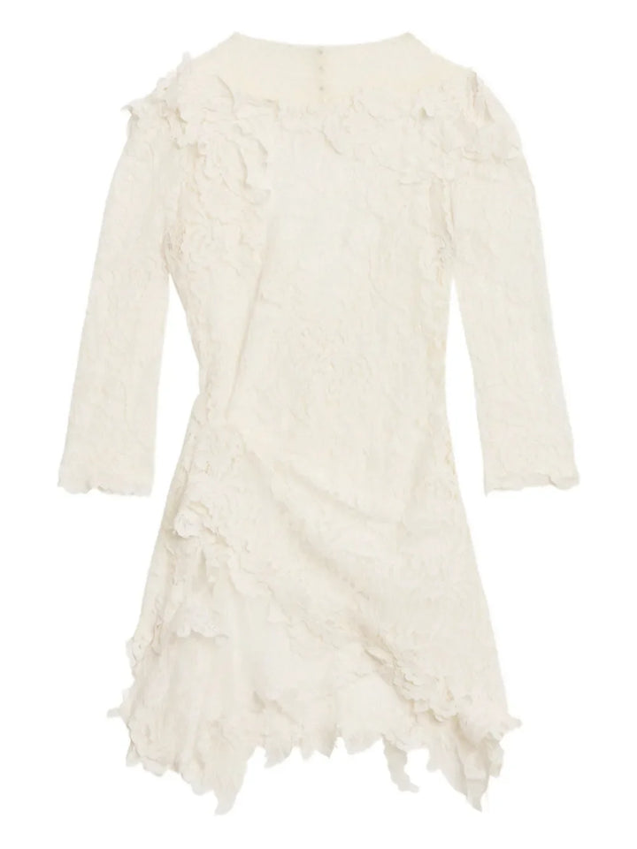 Isabel Marant Rubiana Floral Lace Ruffled Dress — White — Size XXL — Front View