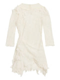 Isabel Marant Rubiana Floral Lace Ruffled Dress — White — Size XXL — Front View