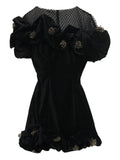 Isabel Marant Eliska Ruffled Detailing Mini Dress — Black — Size M — Front View