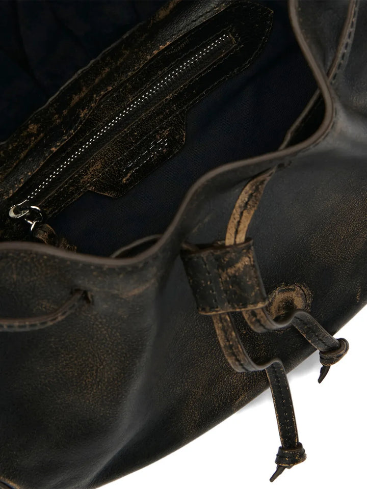 Isabel Marant Bolton Drawstring Leather Shoulder Bag — Same as shown — Size One Size — Detail View