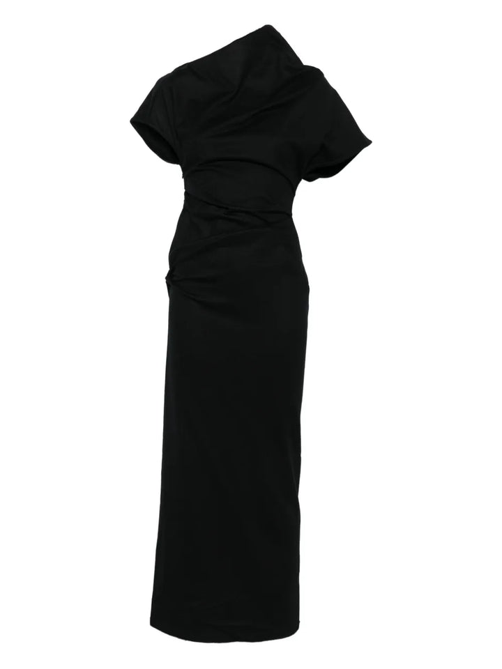 Entire Studios Flop High Neck Midi Dress — Black — Size S — Front View