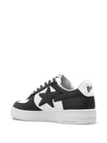 A Bathing Ape?Star Patch Low-Top Sneakers — Black / White — Size US M 3.5 - US W 5 — Back View