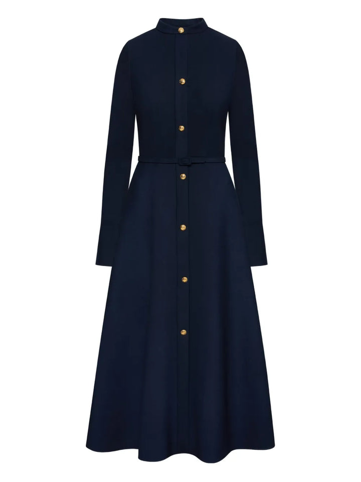 Oscar De La Renta Artichoke Dress — Blue/ Navy/ Red — Size XS — Front View